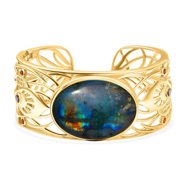 Labradorit und Multi-Edelstein-Armreif, 19 cm - 84,95 ct.