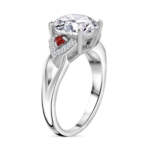 Moissanit, Roter Saphir Ring 925 Silber rhodiniert (Größe 18.00) ca. 4,03 ct image number 4