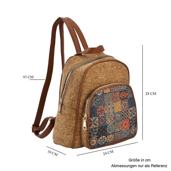 Praktischer Rucksack aus Naturkork mit Kunstleder-Griffen, Hellbraun image number 7