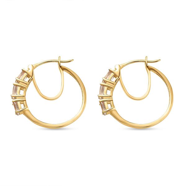 AAA Turkizit-Creolen, 925 Silber Gelbgold Vermeil ca. 1.60 ct image number 4