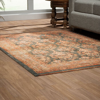 Digitaldruck-Teppich Baumwolle, orange und schwarz