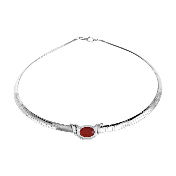 Evertrue Edelstein-Halskette mit 7 austauschbaren Edelsteinen, ca. 45 cm, reiner Edelstahl, ca. 24.50 ct