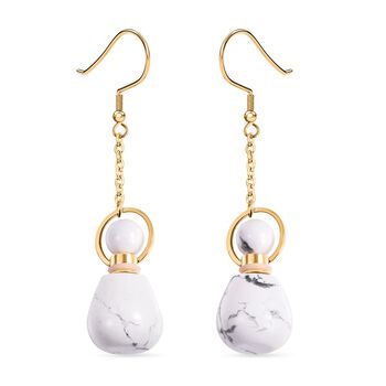 Wei&szlig;e Howlith Parf&uuml;mflaschen-Ohrringe - 50 ct.