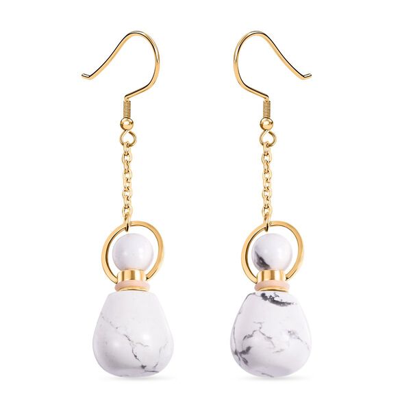 Wei&szlig;e Howlith Parf&uuml;mflaschen-Ohrringe - 50 ct. image number 1