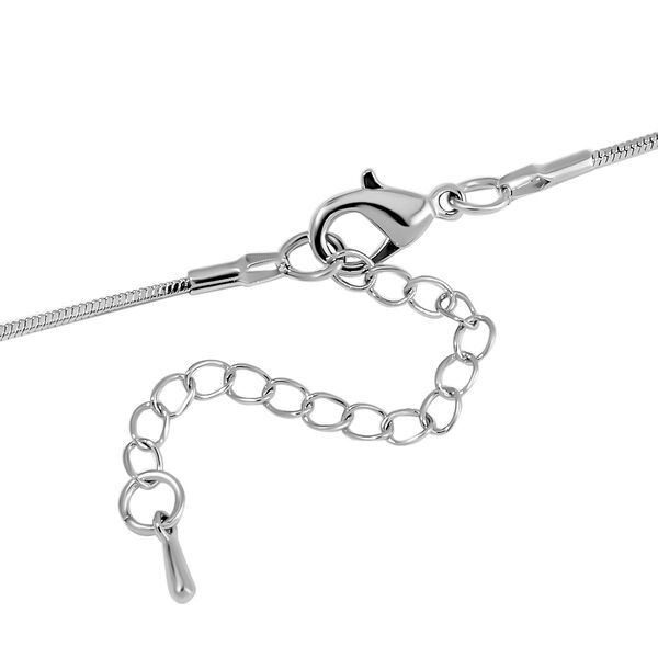 Blauer Kristall, Wei&szlig;er Kristall Halskette ca. 70 cm Legierung image number 4