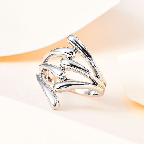 Lucy Q Drip Kollektion- Platinierter Silberring image number 1