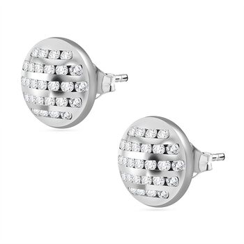 Moissanit Ohrringe, 925 Silber rhodiniert - 1,08 ct.