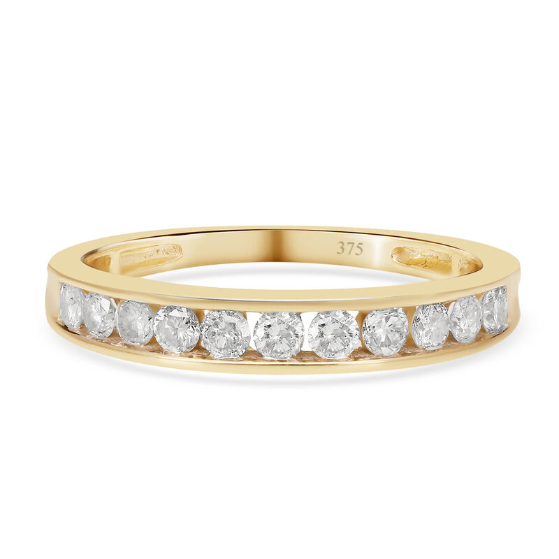 Diamant Half Eternity-Ring, SGL zertifiziert I2-I3 G-H, 375 Gelbgold  ca. 0,50 ct image number 0
