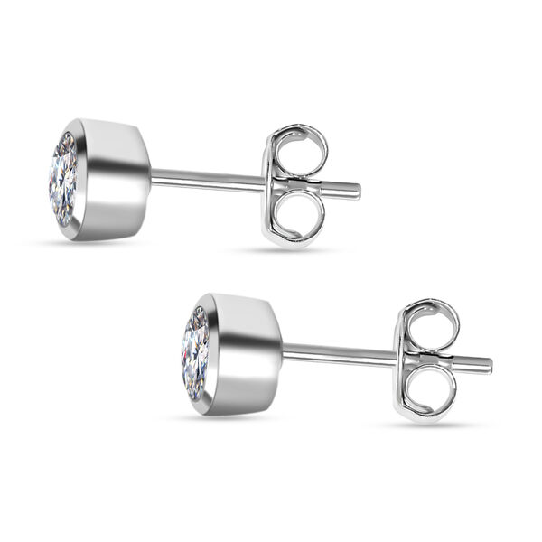 Moissanit Ohrstecker 925 Silber platiniert ca. 0,88 ct image number 4