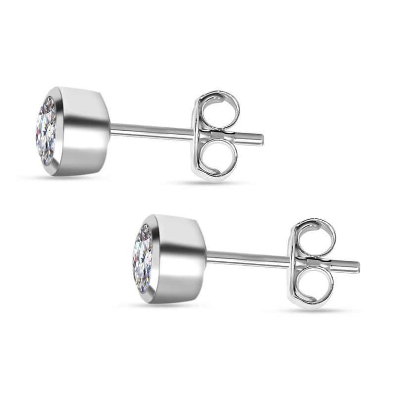 Moissanit Ohrstecker 925 Silber platiniert ca. 0,88 ct | SHOPLC