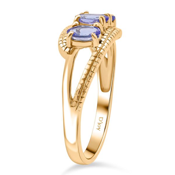 Tansanit Ring 925 Silber vergoldet (Größe 17.00) ca. 0.64 ct image number 4