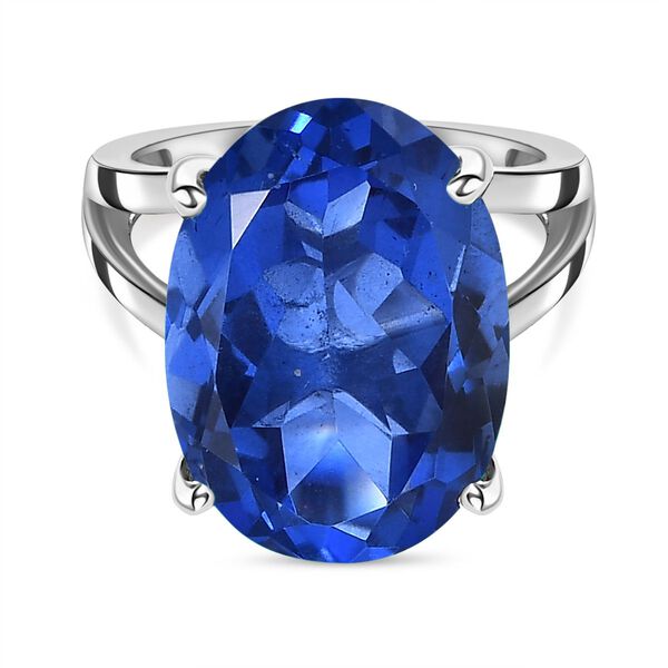 Ceylon Blau Quarz Triplette Ring, 925 Silber rhodiniert, (Gr&ouml;&szlig;e 17.00) ca. 13.28 ct image number 0