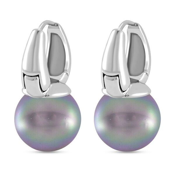 Graue Muschelkernperle Ohrringe image number 4