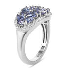 Tansanit und Zirkon Cluster Ring 925 Silber platiniert  ca. 2,03 ct image number 4
