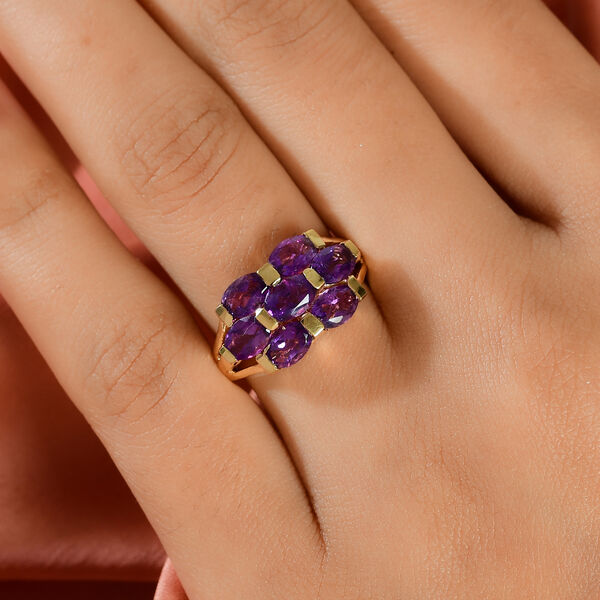 Marokkanischer Amethyst Ring 925 Silber vergoldet  ca. 2,93 ct image number 3