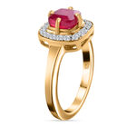Afrikanischer Rubin und Zirkon Ring 925 Silber vergoldet  ca. 1,90 ct image number 4