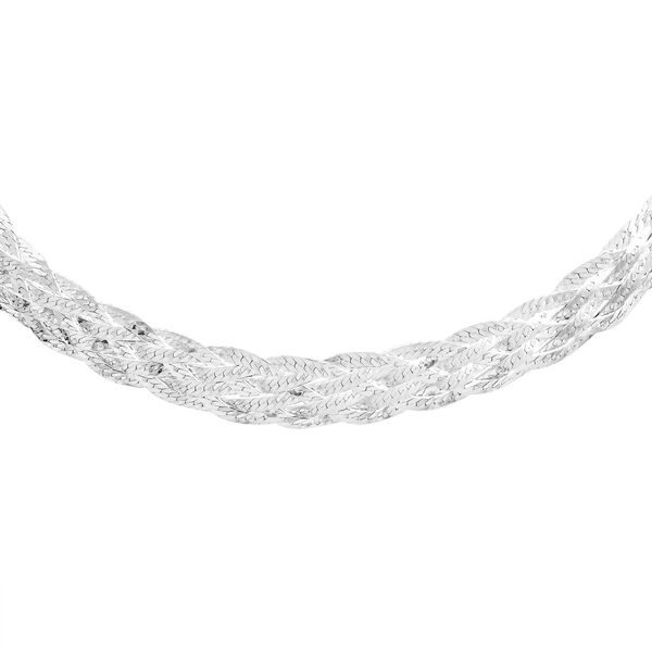 Zartes geflochtenes platiniertes Armband image number 1