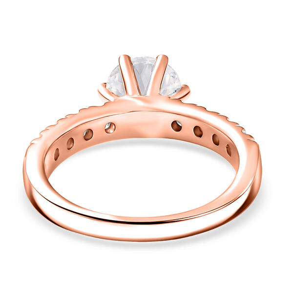 D'Joy 120 Facetten Moissanit Ring 925 Silber Rosevergoldet (Größe 17.00) ca. 1.67 ct image number 6