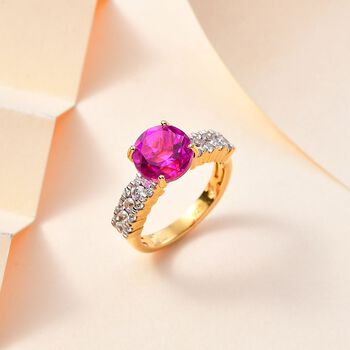 Strahlender Orchidee Quarz und Zirkon-Ring - 4,14 ct.