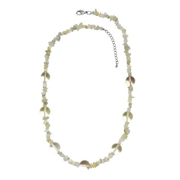 Zitronen Quarz und Serpentin Halskette, 60cm - 350 ct.