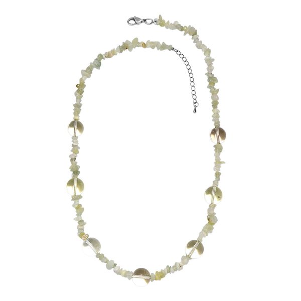 Zitronen Quarz und Serpentin Halskette, 60cm - 350 ct. image number 4