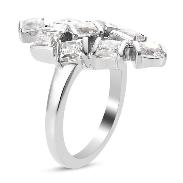 LUSTRO STELLA - feinster Zirkonia-Ring, 925 Silber platiniert image number 5