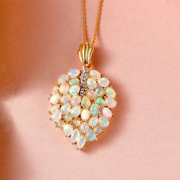 Nat&uuml;rlicher, &auml;thiopischer Welo Opal-Anh&auml;nger mit Kette, 50 cm - 3,16 ct. image number 3