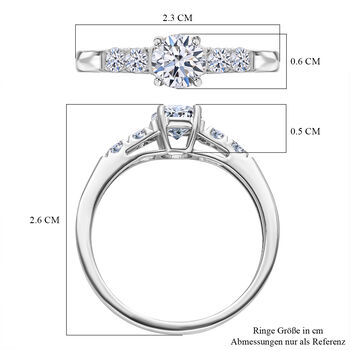 LUXORO IGI zertifizierter SI Labor Diamant Ring in 585 Wei&szlig;gold- 1 ct.