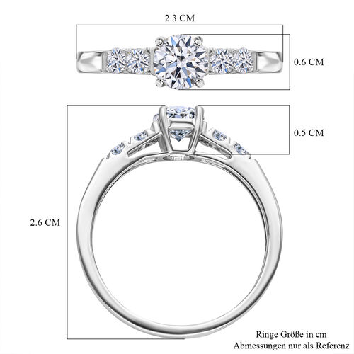 LUXORO IGI zertifizierter SI Labor Diamant Ring in 585 Weißgold- 1 ct. image number 3