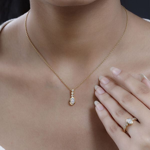 2er-Set AA nat&uuml;rliches, &auml;thiopisches Welo-Opal und Zirkon-Schmuckset - 1,75 ct. image number 3