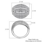 Lustro Stella - Weißer Zirkonia Ring, 925 Silber platiniert (Größe 17.00) ca. 2.64 ct image number 5