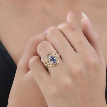 Tansanit und Zirkon Ring - 0,93 ct.