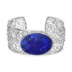 Lapislazuli Armreif ca. 19 cm, Silberfarben, ca. 72.99 ct