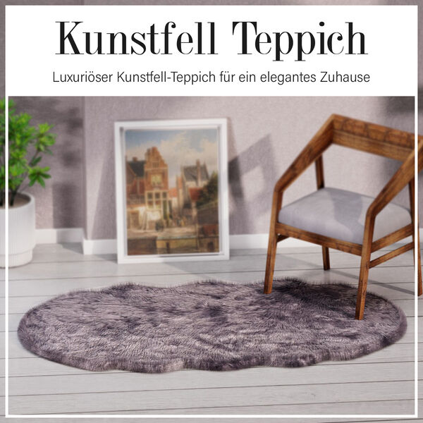 Kunstfell Teppich, silber image number 5