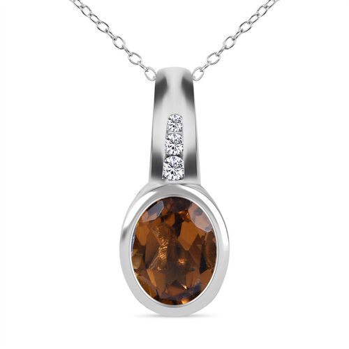 2er-Set - Madeira Citrin und Zirkon-Anhänger mit Kette - 1,26 ct. image number 0