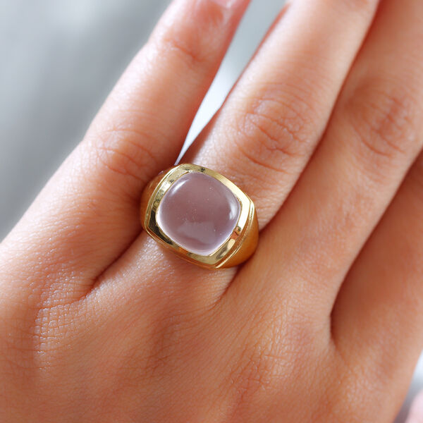 Rosenquarz-Ring, 925 Silber vergoldet  ca. 7,88 ct image number 3