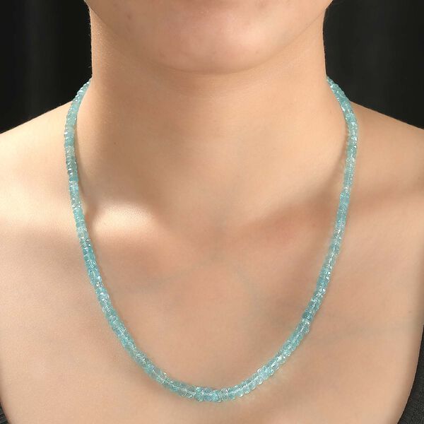 Lagunen Apatit Halskette ca. 50 cm 925 Silber rhodiniert ca. 100.00 ct image number 3