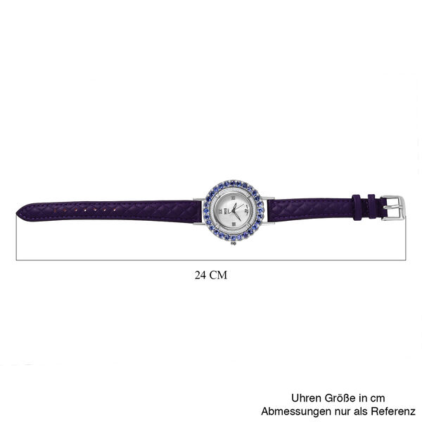 Tansanit, Moissanit Uhren 19 cm Edelstahl platiniert ca. 6,68 ct. image number 8