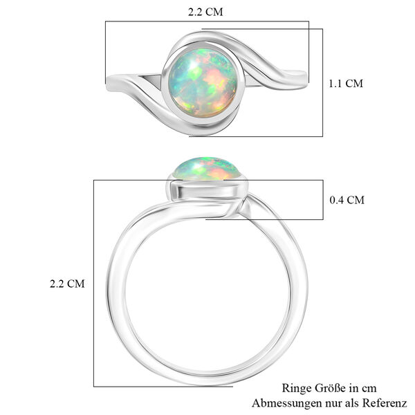 D'Joy Nat&uuml;rlicher, &auml;thiopischer Welo Opal Ring 925 Silber rhodiniert (Gr&ouml;&szlig;e 17.00) ca. 0,87 ct image number 7