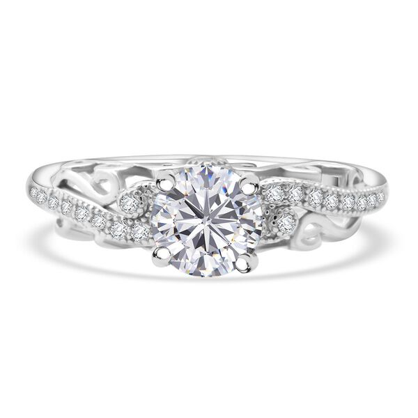 LUSTRO STELLA - Wei&szlig;er Zirkonia Ring 925 Silber rhodiniert (Gr&ouml;&szlig;e 19.00)