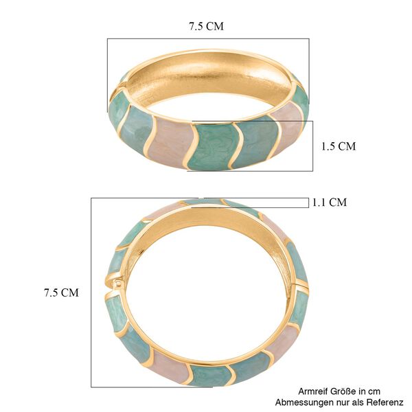 Emaille-Armreif, geometrisches Design, ca. 18 cm, Blau image number 6