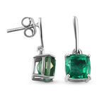 Smaragd-Triplett-Quarz Ohrhänger 925 Silber platiniert ca. 4,20 ct  image number 3