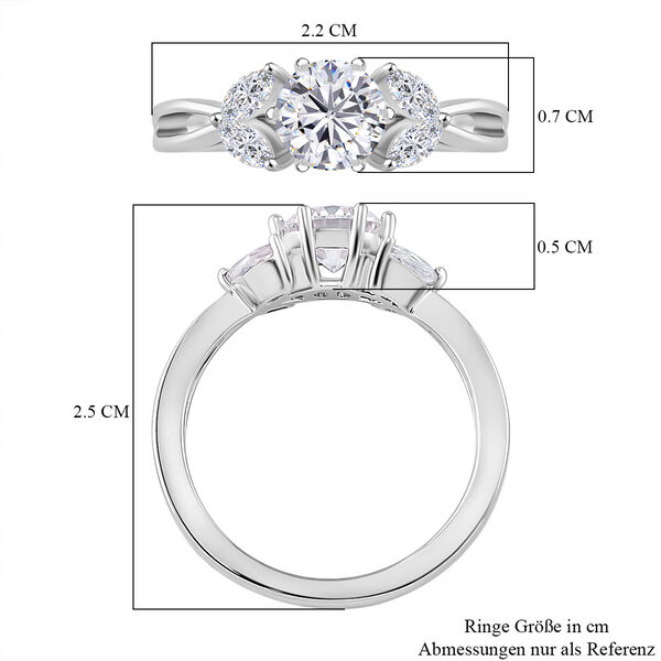 Moissanit und Zirkon Ring - 1,17 ct. image number 6