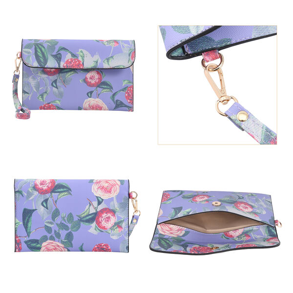 Passage - 4er-Set, Handtasche, Crossbody Tasche, Clutch und Brieftasche mit Blumen Muster, Lila image number 6