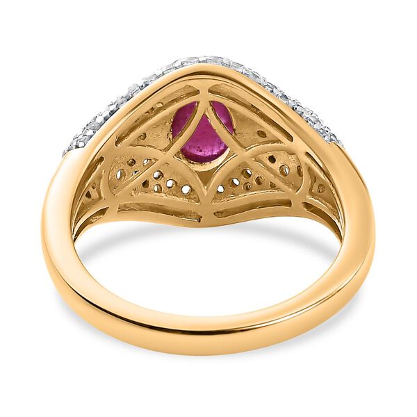 Afrikanischer Rubin und Zirkon-Ring - 3,42 ct. image number 6