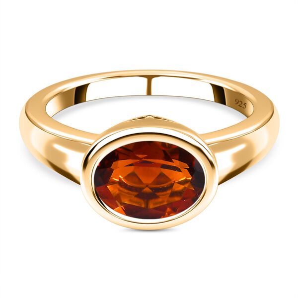 Kirsch Citrin Ring, 925 Silber Gelbgold Vermeil (Gr&ouml;&szlig;e 18.00) ca. 1.66 ct