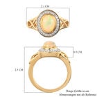 Natürlicher Äthiopischer Opal und Zirkon Ring 925 Silber vergoldet  ca. 1,08 ct image number 6