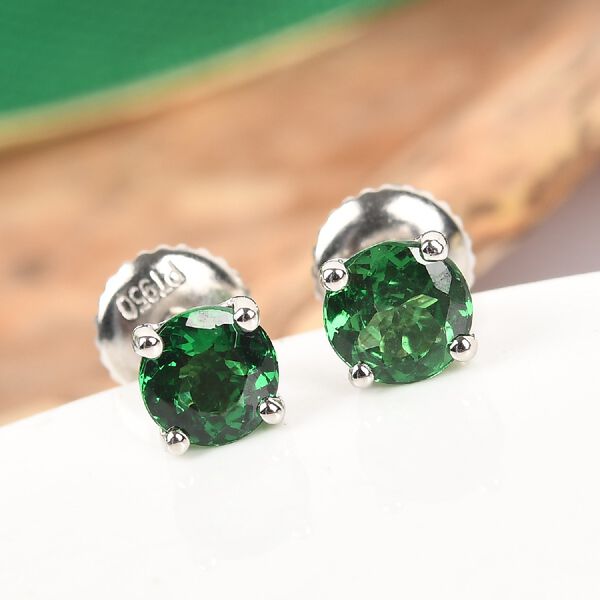 RHAPSODY AAAA Tsavorite Granat-Ohrstecker, 950 Platin ca. 0.83 ct image number 2