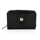 Gepr&auml;gtes Schlangenhaut-Design: RFID-Schutz PU Leder Geldb&ouml;rse, Gr&ouml;&szlig;e: 14x3.5x9cm, Schwarz