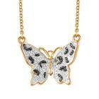 Gelber Diamant Schmetterling Halskette ca. 45 cm + 5 cm Extender, Edelstahl